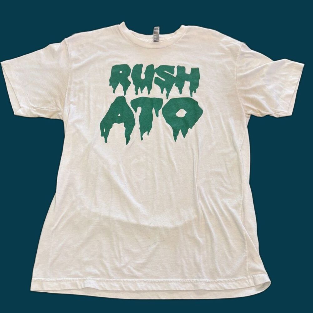 Vintage 2014 Alpha Tau Omega "Rush ATO" Slime Graphic Tee